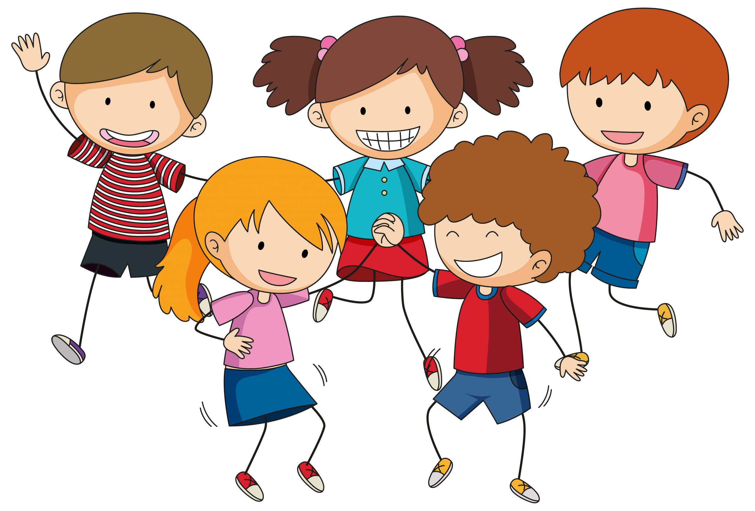 Group of doodle children cartoon character illustration